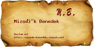 Mizsák Benedek névjegykártya