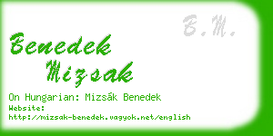 benedek mizsak business card