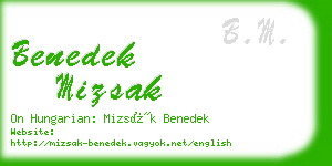 benedek mizsak business card